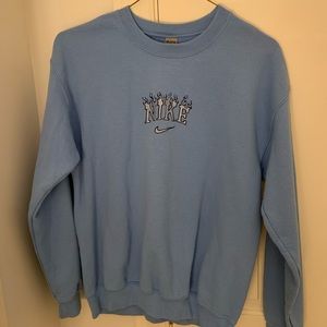 Carolina Blue Nike Flame Crewneck